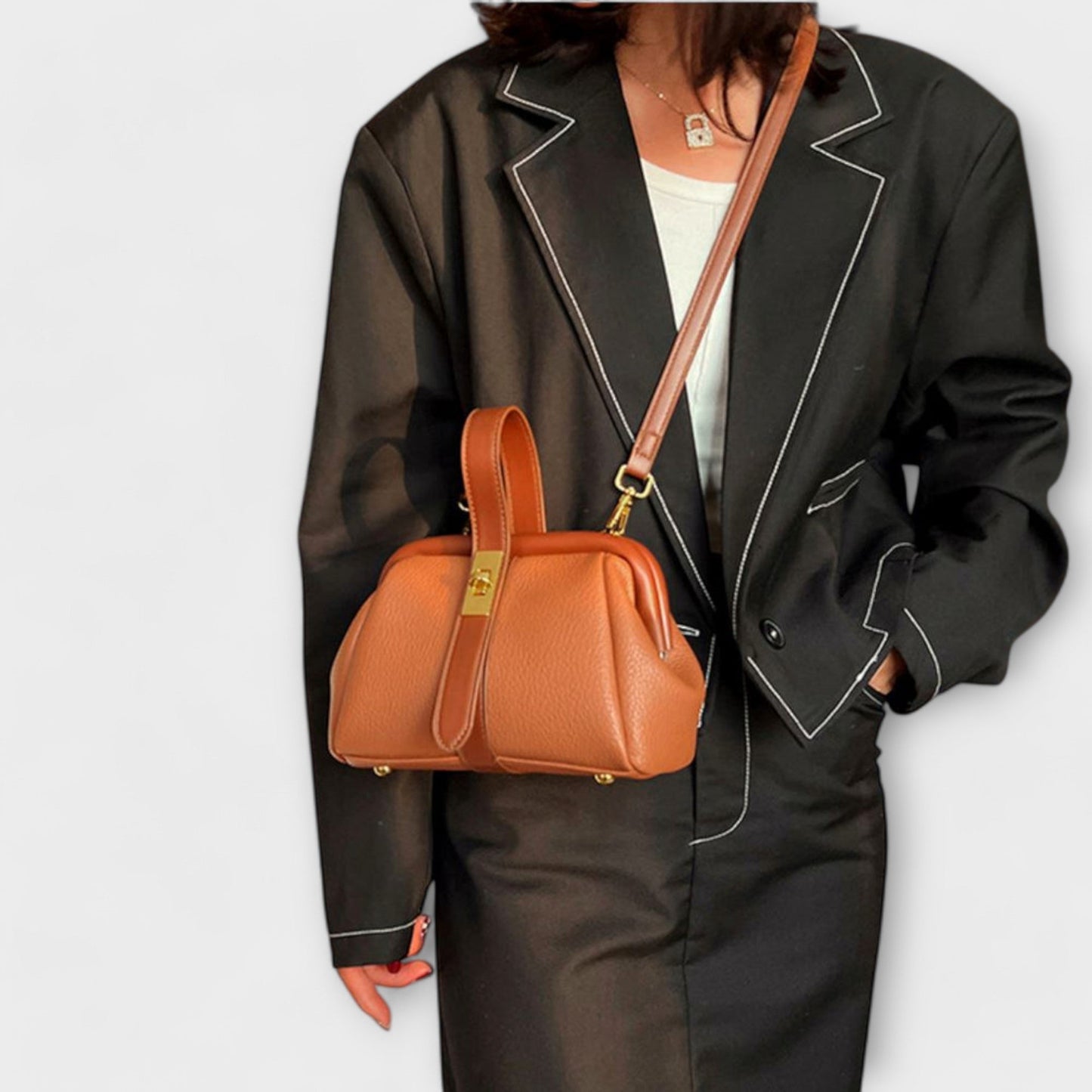 Damen Handtasche im Retro-Design mit geräumigem Innenraum Jully