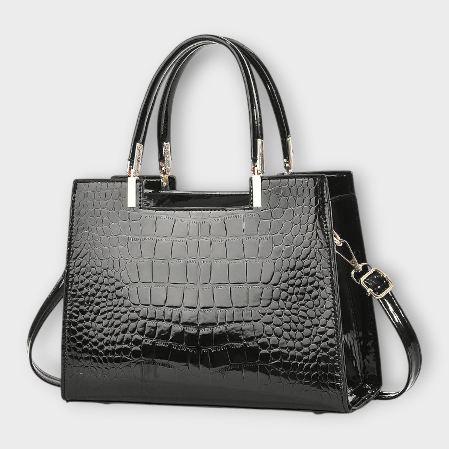 Damen Handtasche mit Krokodilledermuster in Glanz Jully