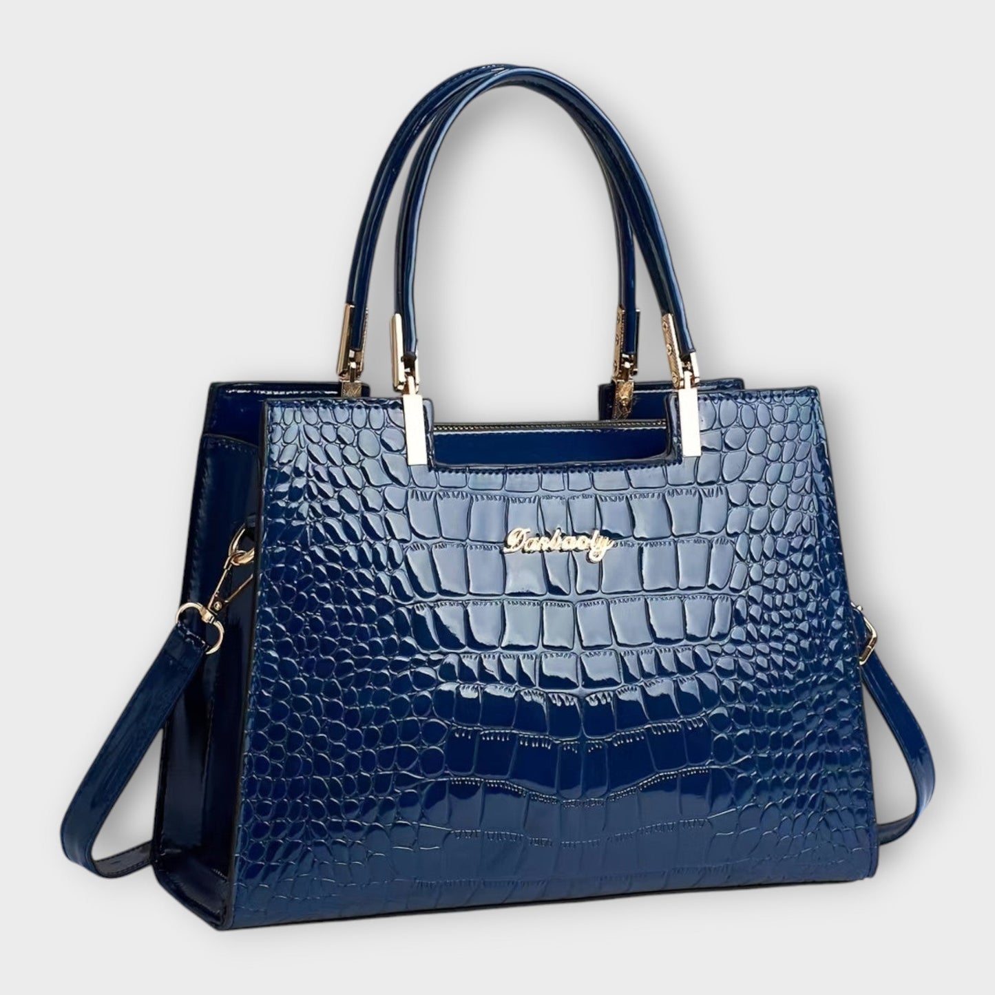 Damen Handtasche mit Krokodilledermuster in Glanz Jully