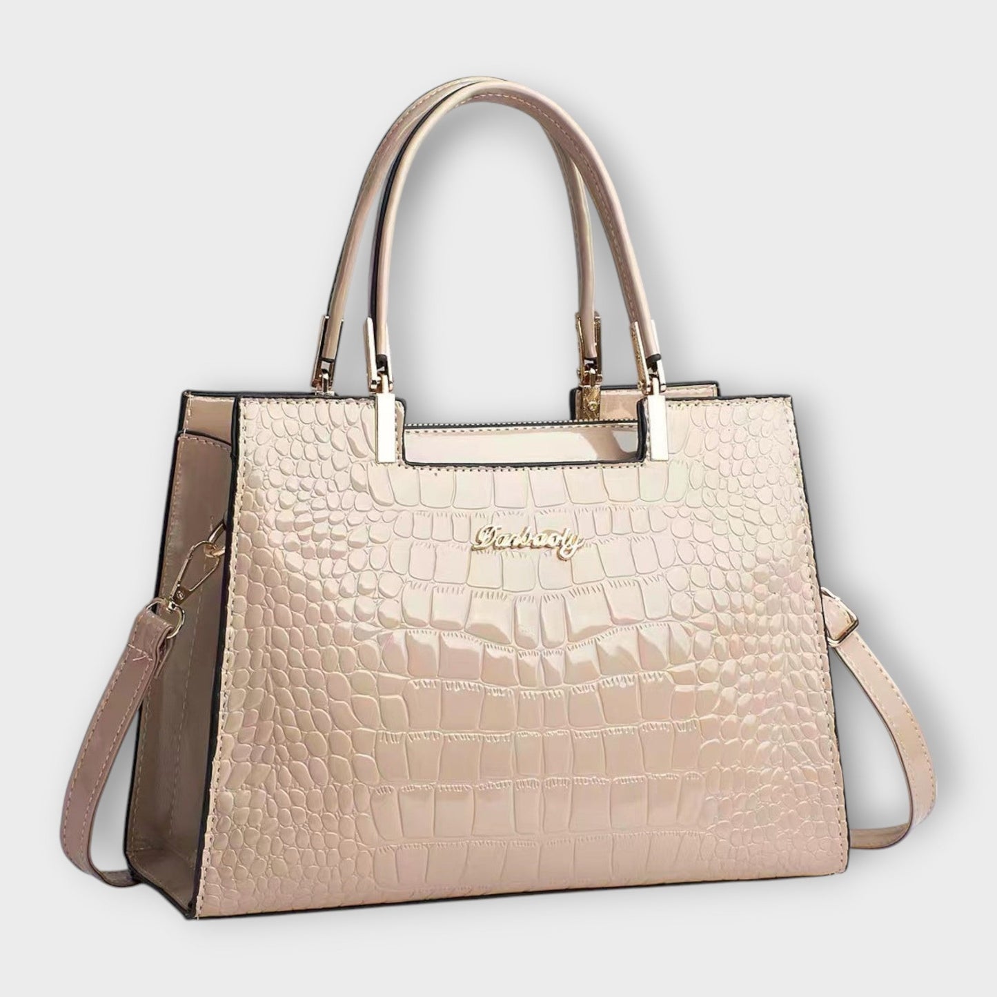 Damen Handtasche mit Krokodilledermuster in Glanz Jully