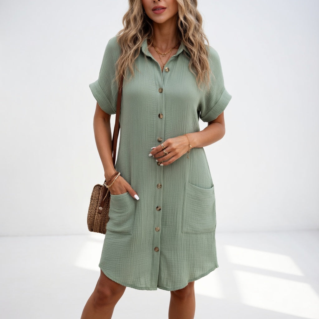 Damen Hemdblusenkleid mit fließendem Schnitt Jully
