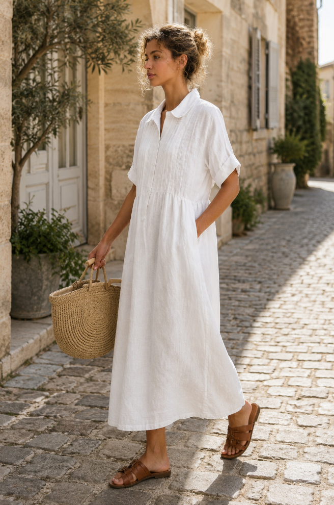 Damen Hemdblusenkleid mit fließendem Schnitt Jully