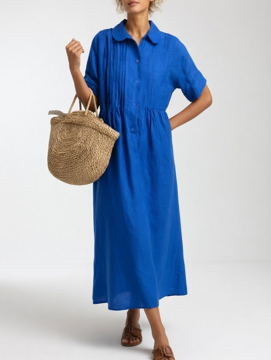Damen Hemdblusenkleid mit fließendem Schnitt Jully