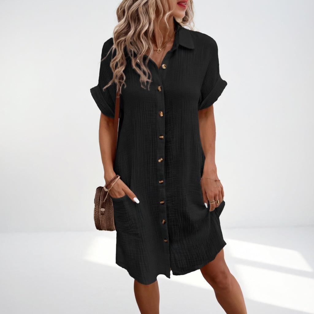 Damen Hemdblusenkleid mit fließendem Schnitt Jully