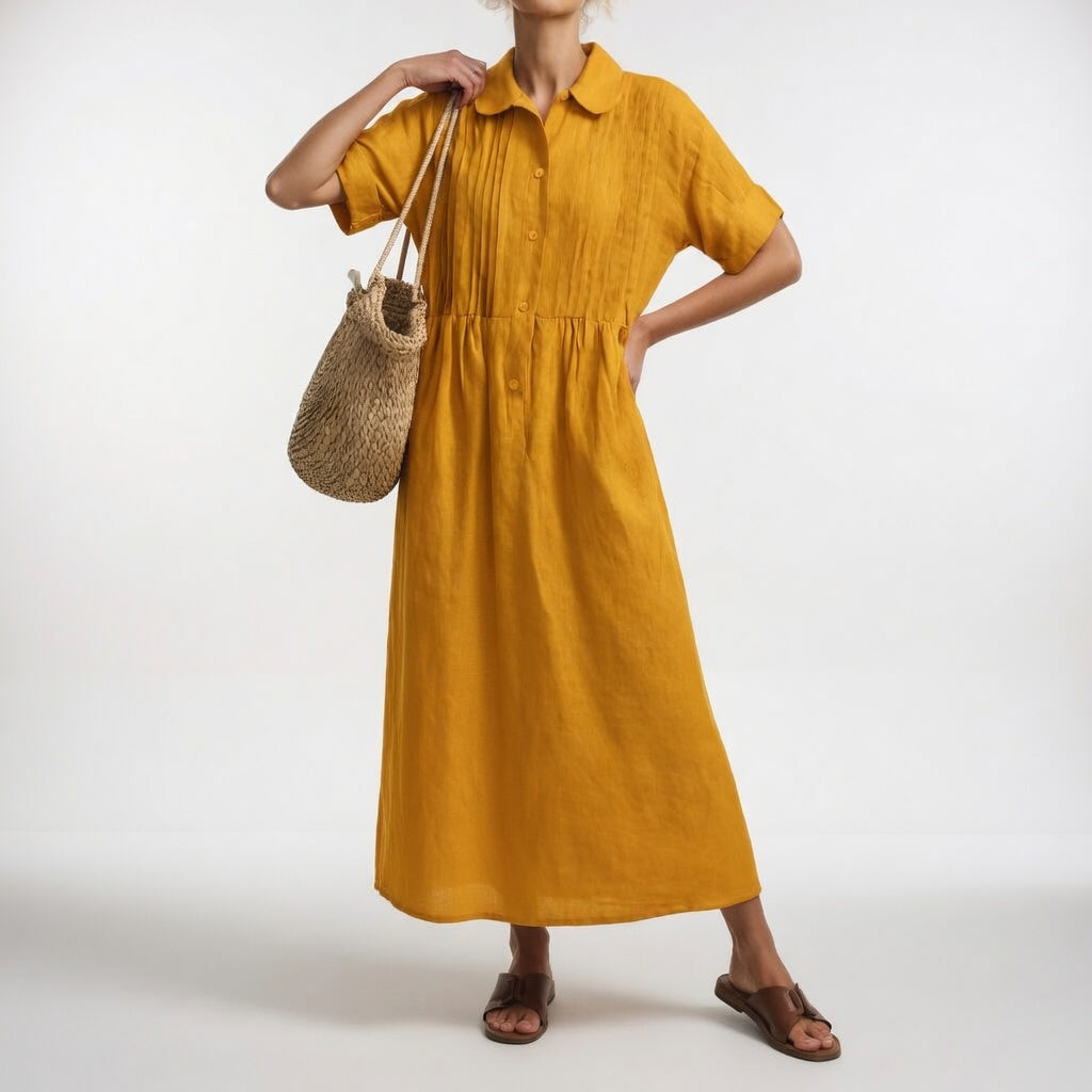 Damen Hemdblusenkleid mit fließendem Schnitt Jully