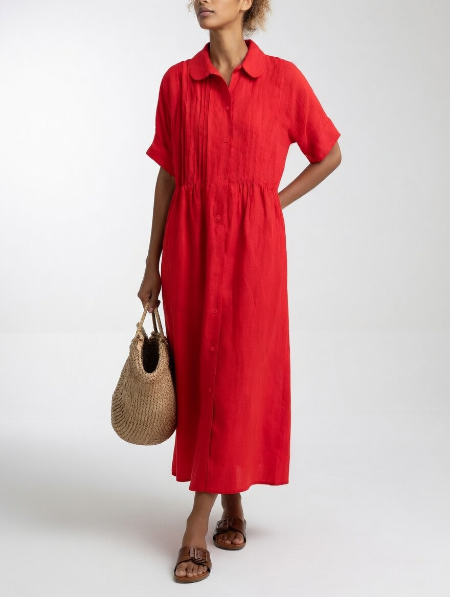 Damen Hemdblusenkleid mit fließendem Schnitt Jully