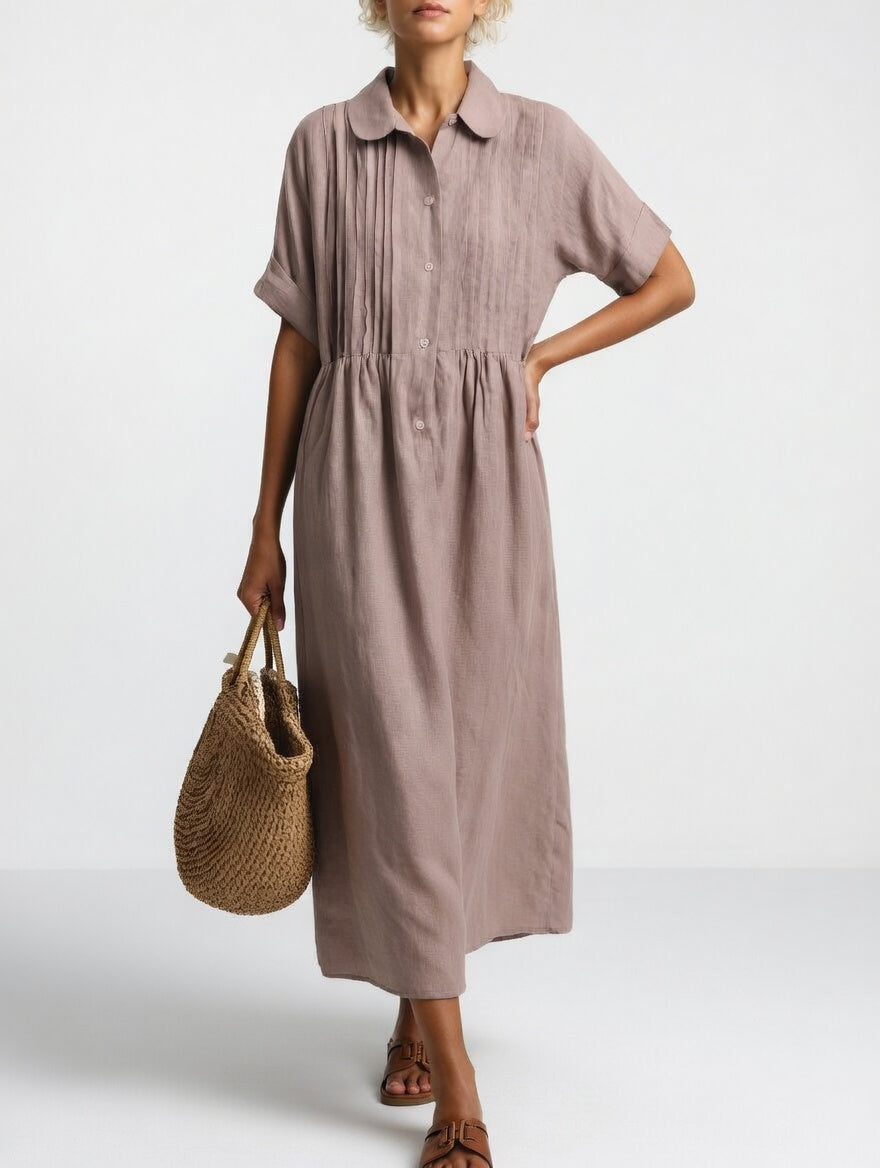 Damen Hemdblusenkleid mit fließendem Schnitt Jully