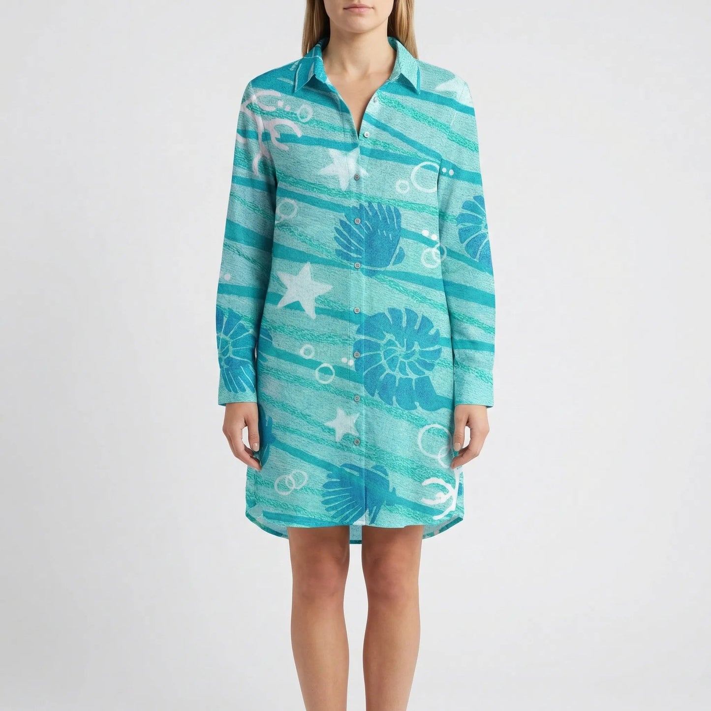 Damen Hemdkleid mit buntem Tie-Dye-Print Jully