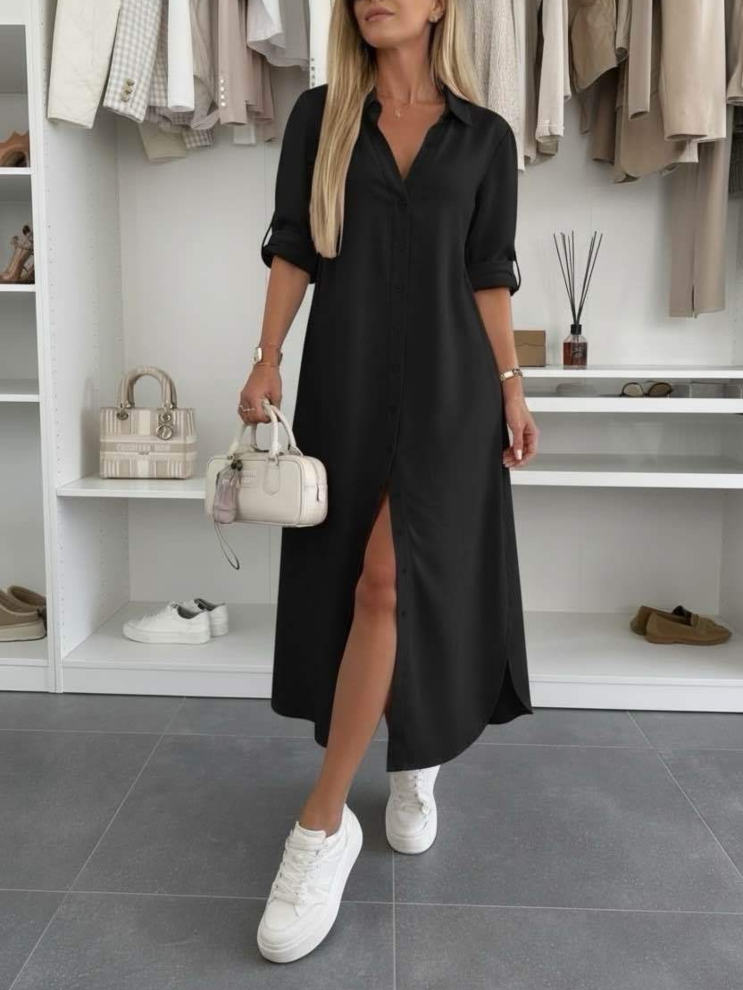 Damen Hemdkleid mit lockerer Passform Jully