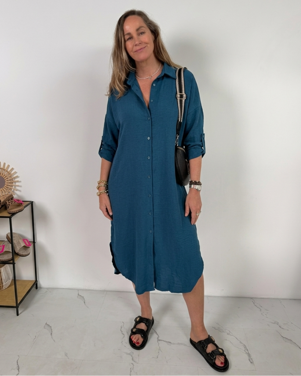 Damen Hemdkleid mit lockerer Passform Jully