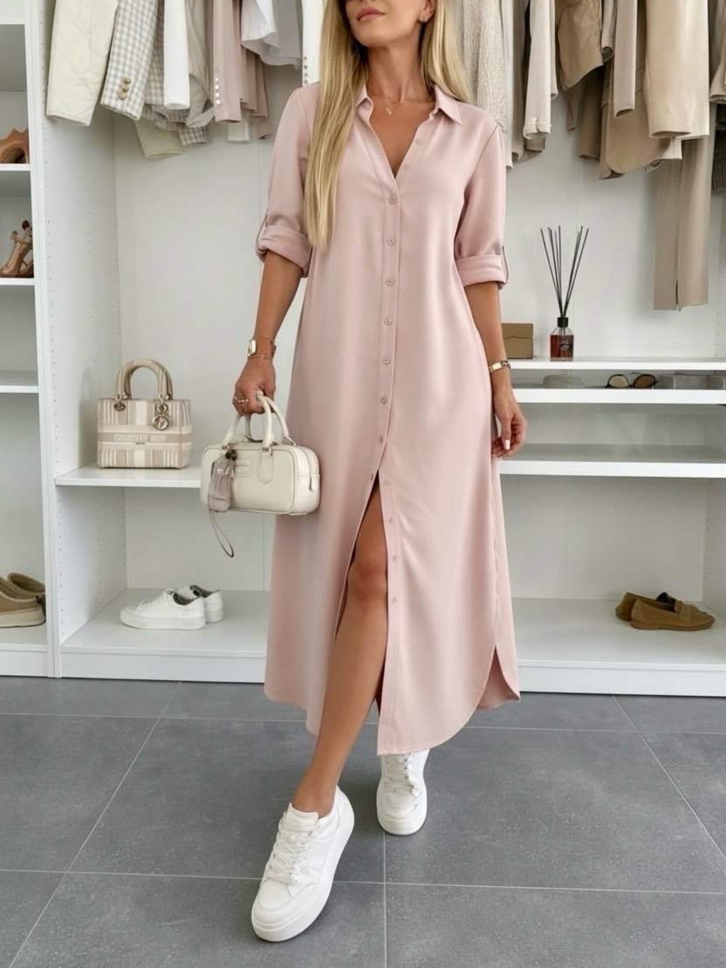 Damen Hemdkleid mit lockerer Passform Jully