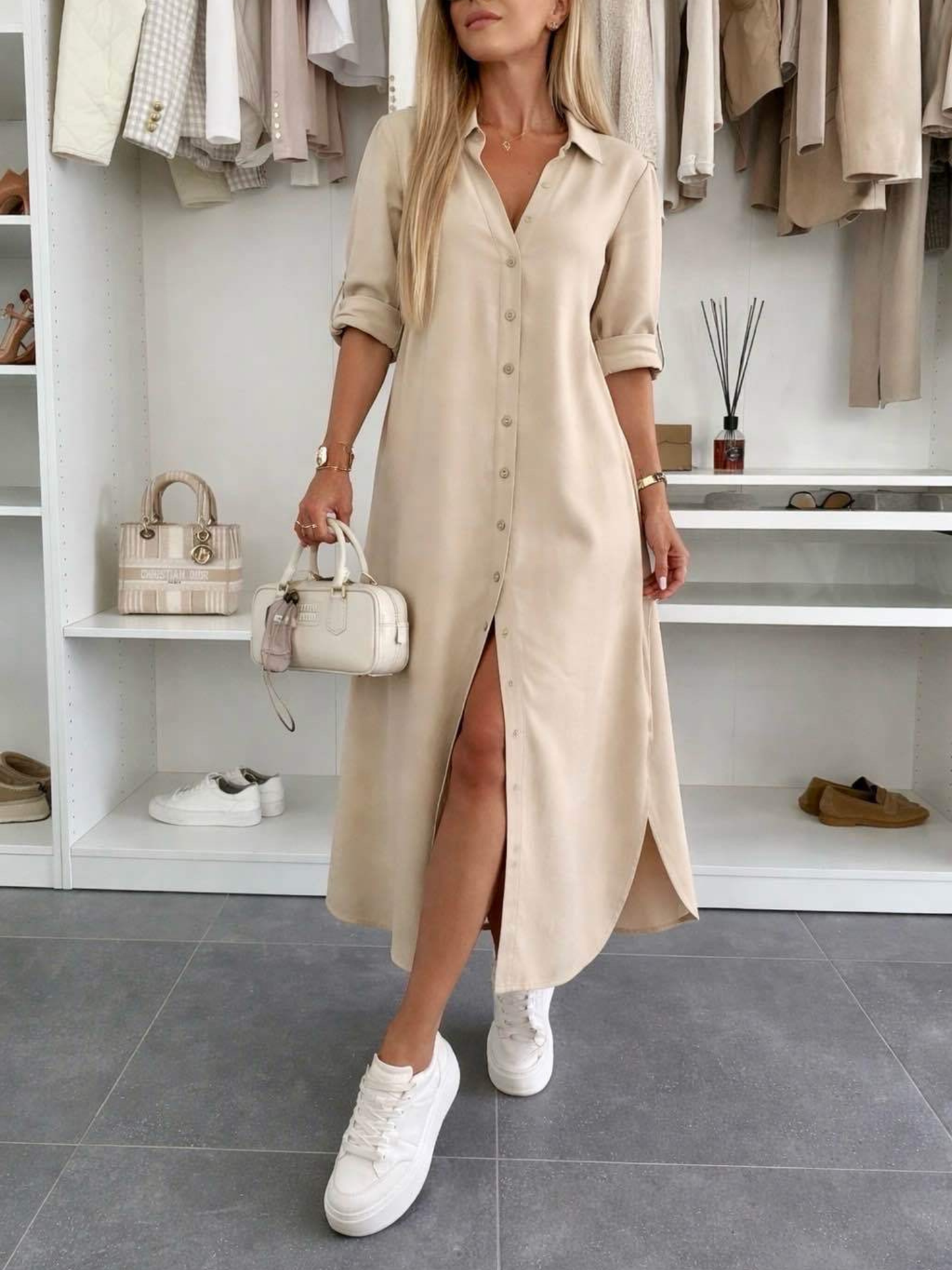 Damen Hemdkleid mit lockerer Passform Jully