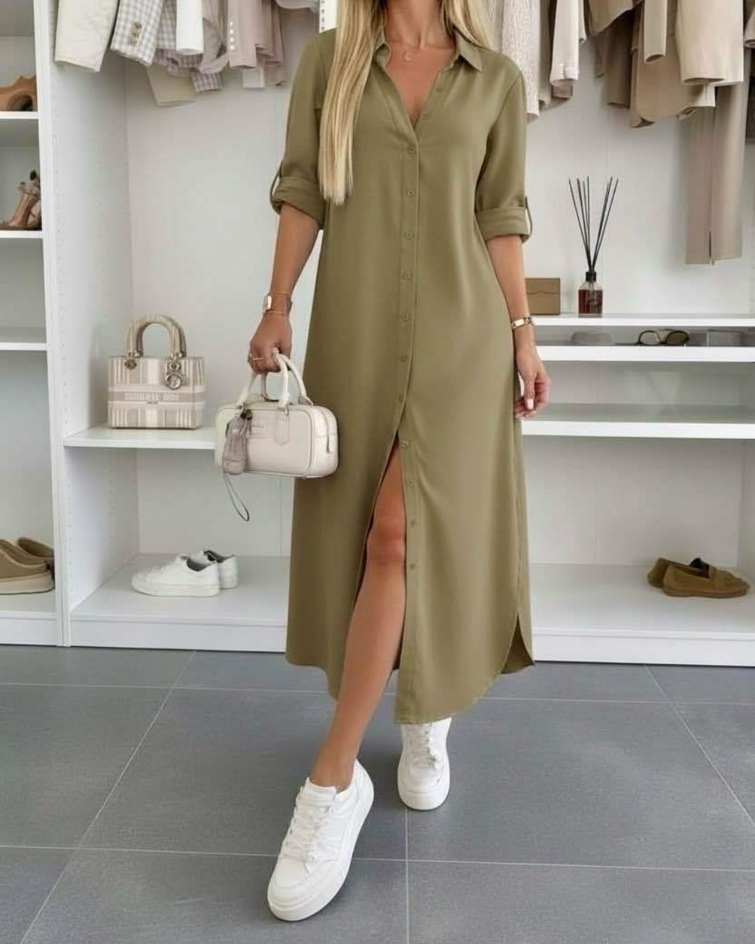 Damen Hemdkleid mit lockerer Passform Jully