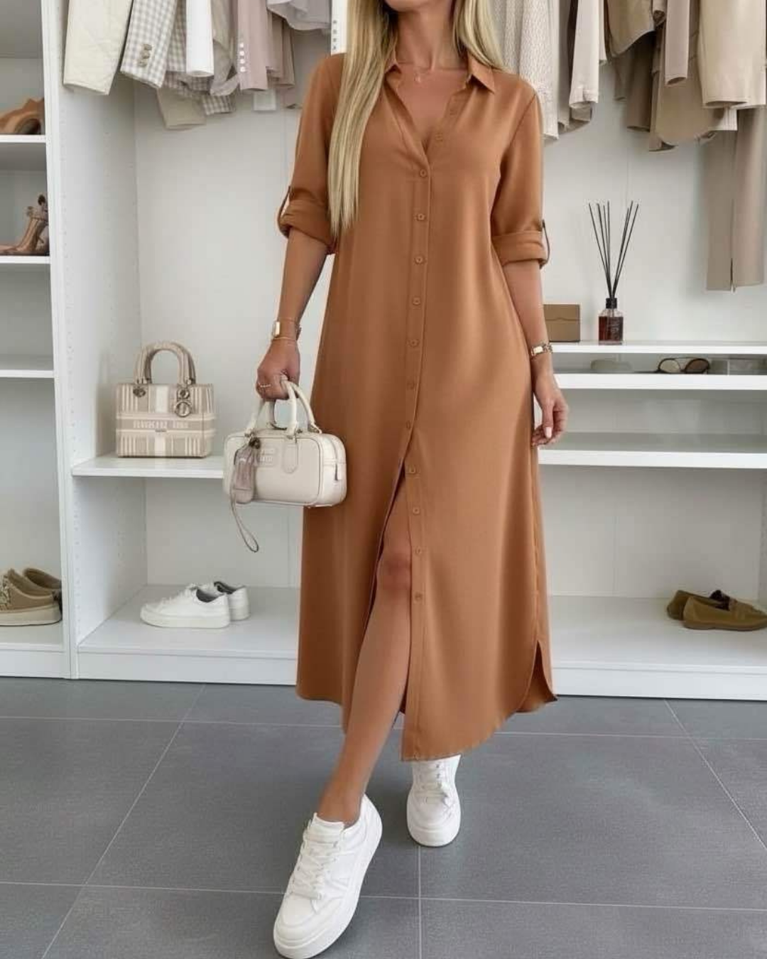 Damen Hemdkleid mit lockerer Passform Jully