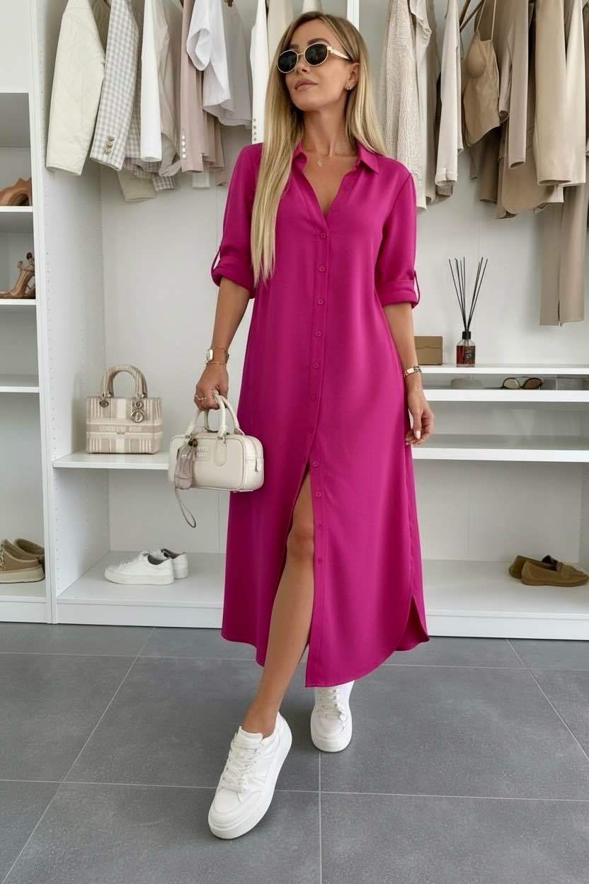 Damen Hemdkleid mit lockerer Passform Jully