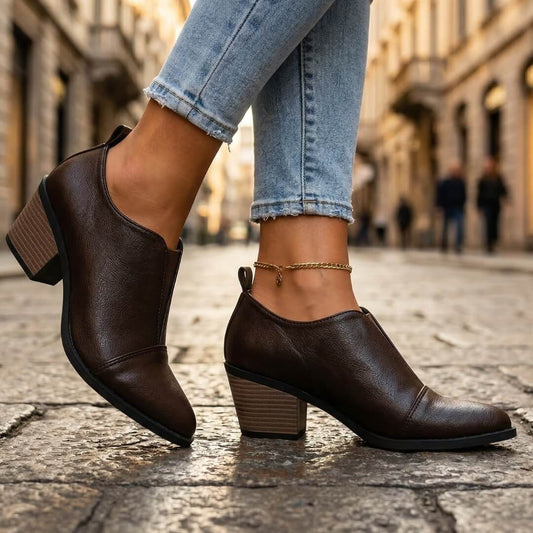 Damen High Heels aus Leder mit Spitzem Zehendesign Jully