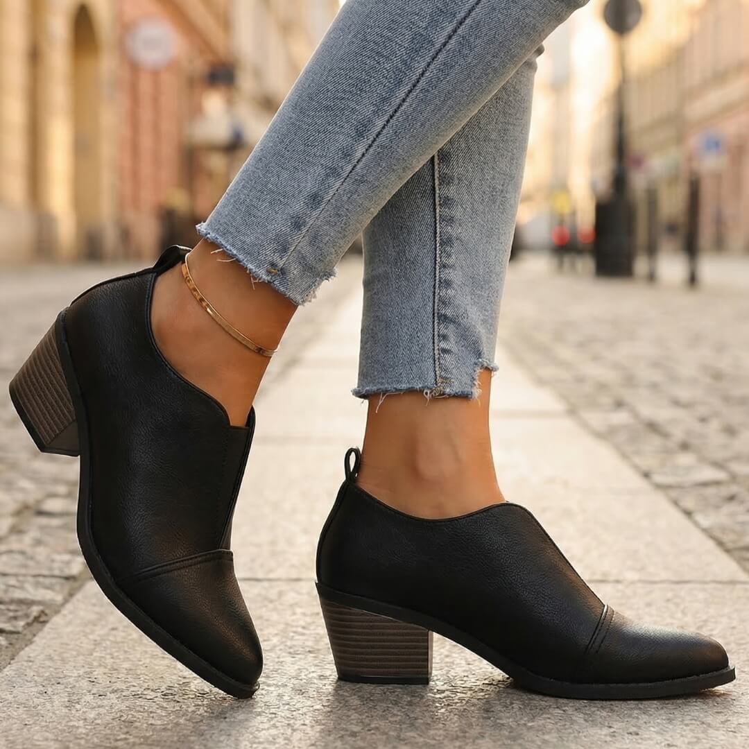 Damen High Heels aus Leder mit Spitzem Zehendesign Jully