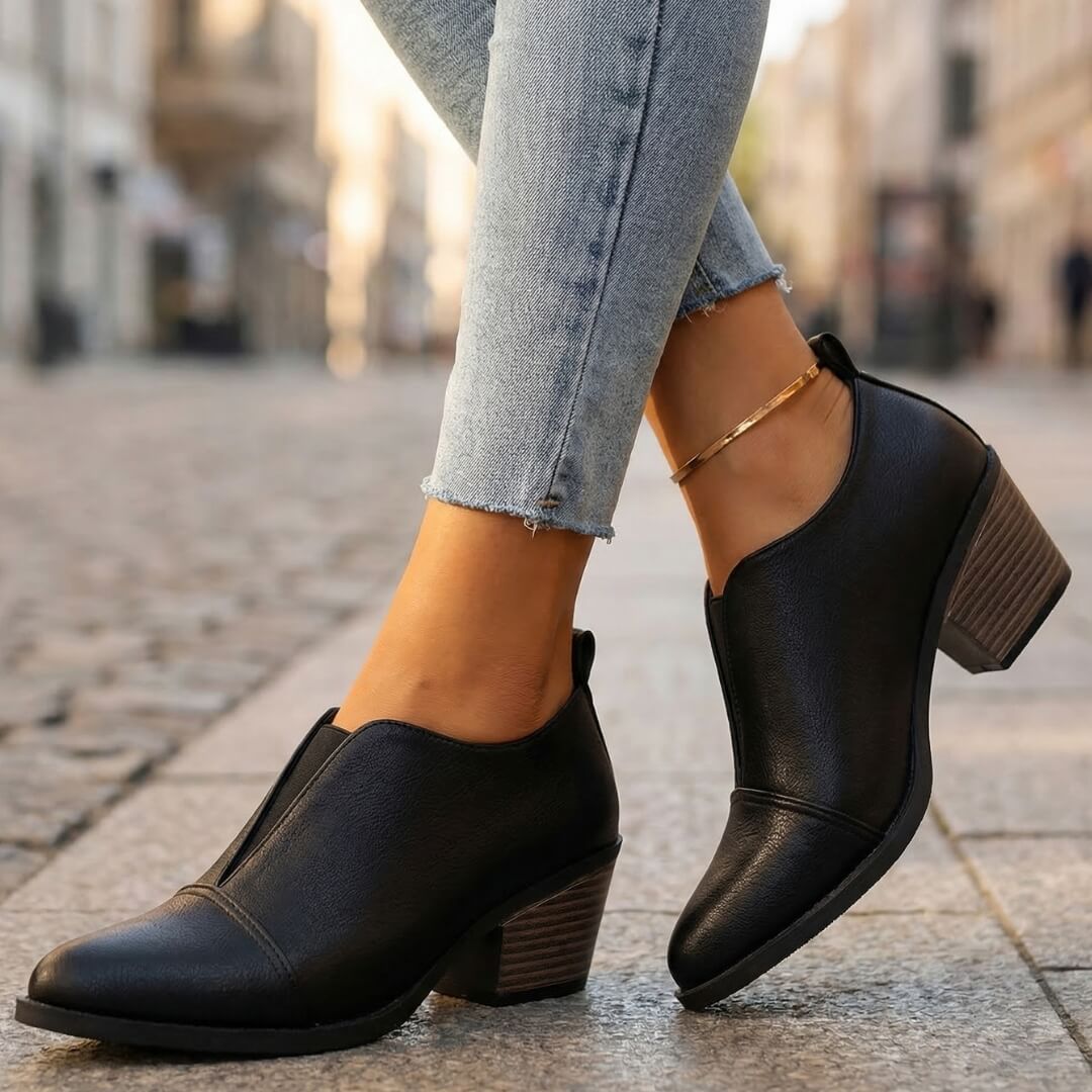 Damen High Heels aus Leder mit Spitzem Zehendesign Jully