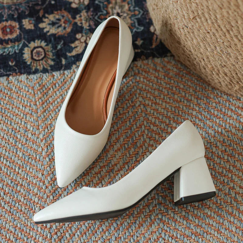 Damen High Heels aus veganem Leder mit Blockabsatz Jully
