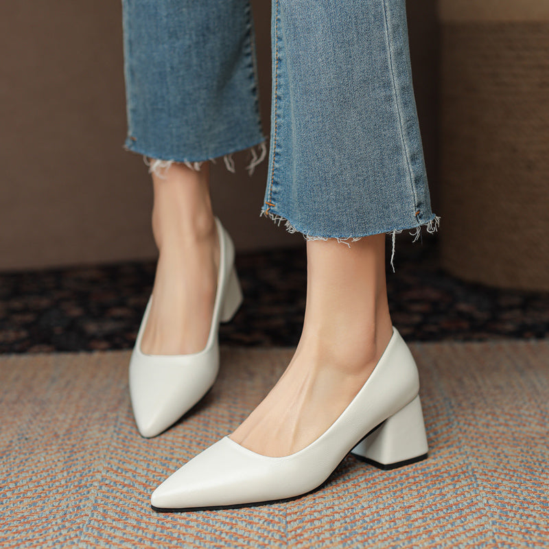 Damen High Heels aus veganem Leder mit Blockabsatz Jully