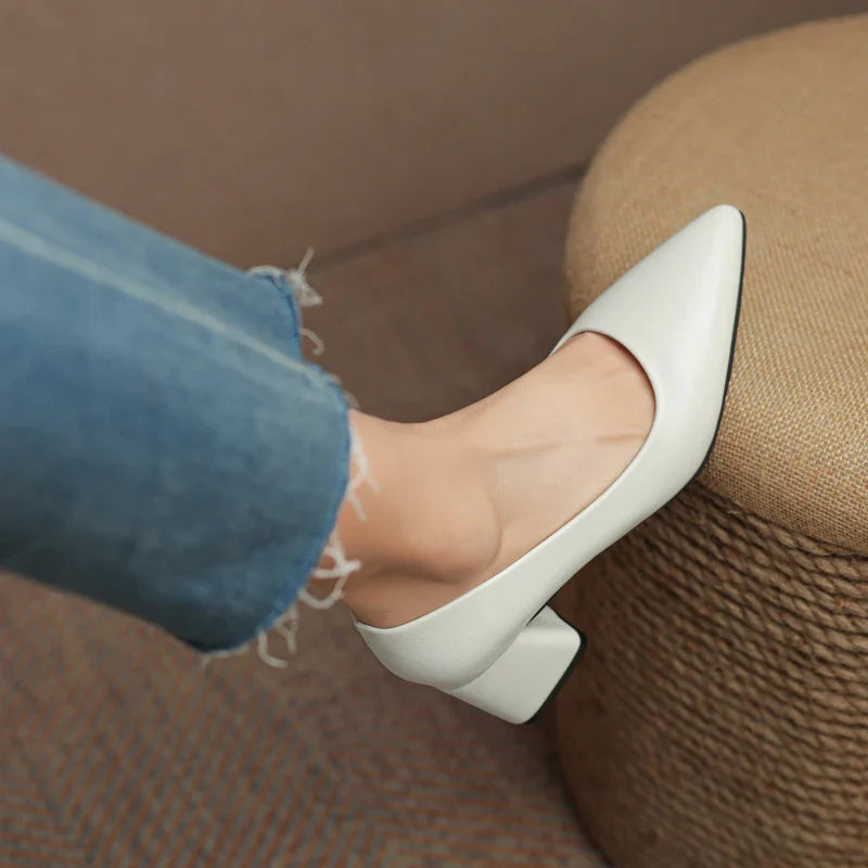 Damen High Heels aus veganem Leder mit Blockabsatz Jully
