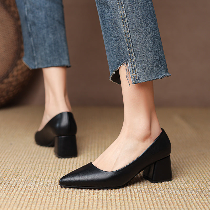 Damen High Heels aus veganem Leder mit Blockabsatz Jully