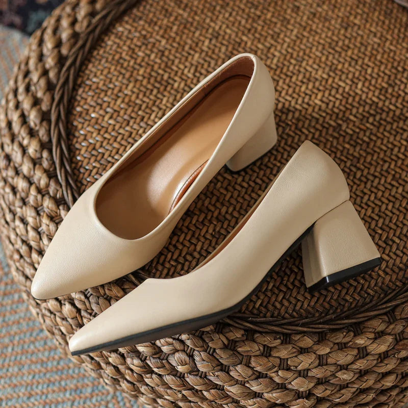 Damen High Heels aus veganem Leder mit Blockabsatz Jully