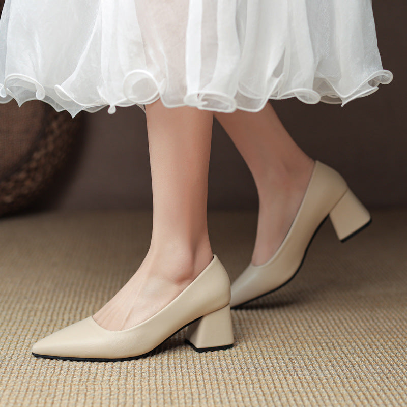 Damen High Heels aus veganem Leder mit Blockabsatz Jully