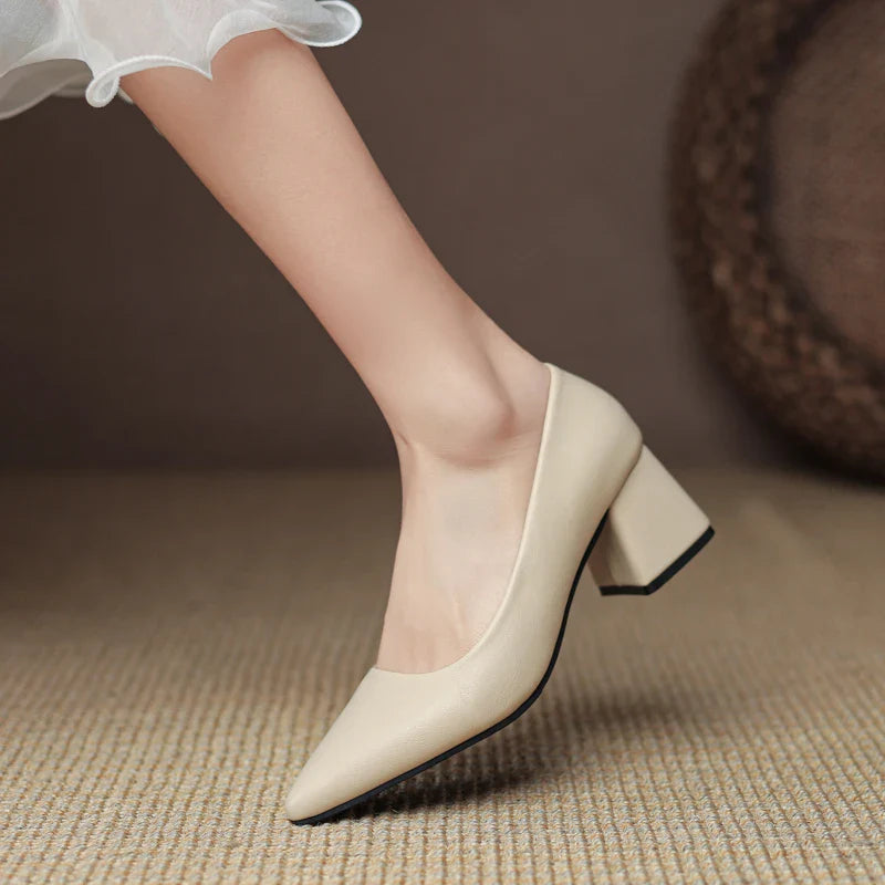 Damen High Heels aus veganem Leder mit Blockabsatz Jully