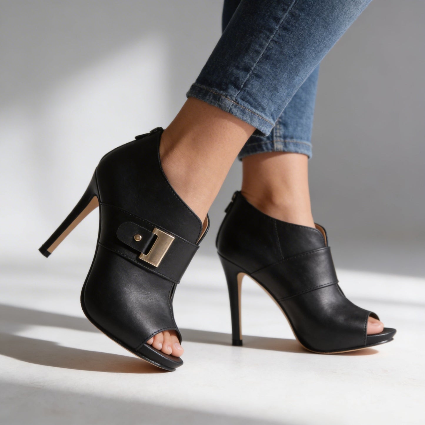 Damen High Heels mit Offener Zehenpartie und Stiletto-Absatz Jully