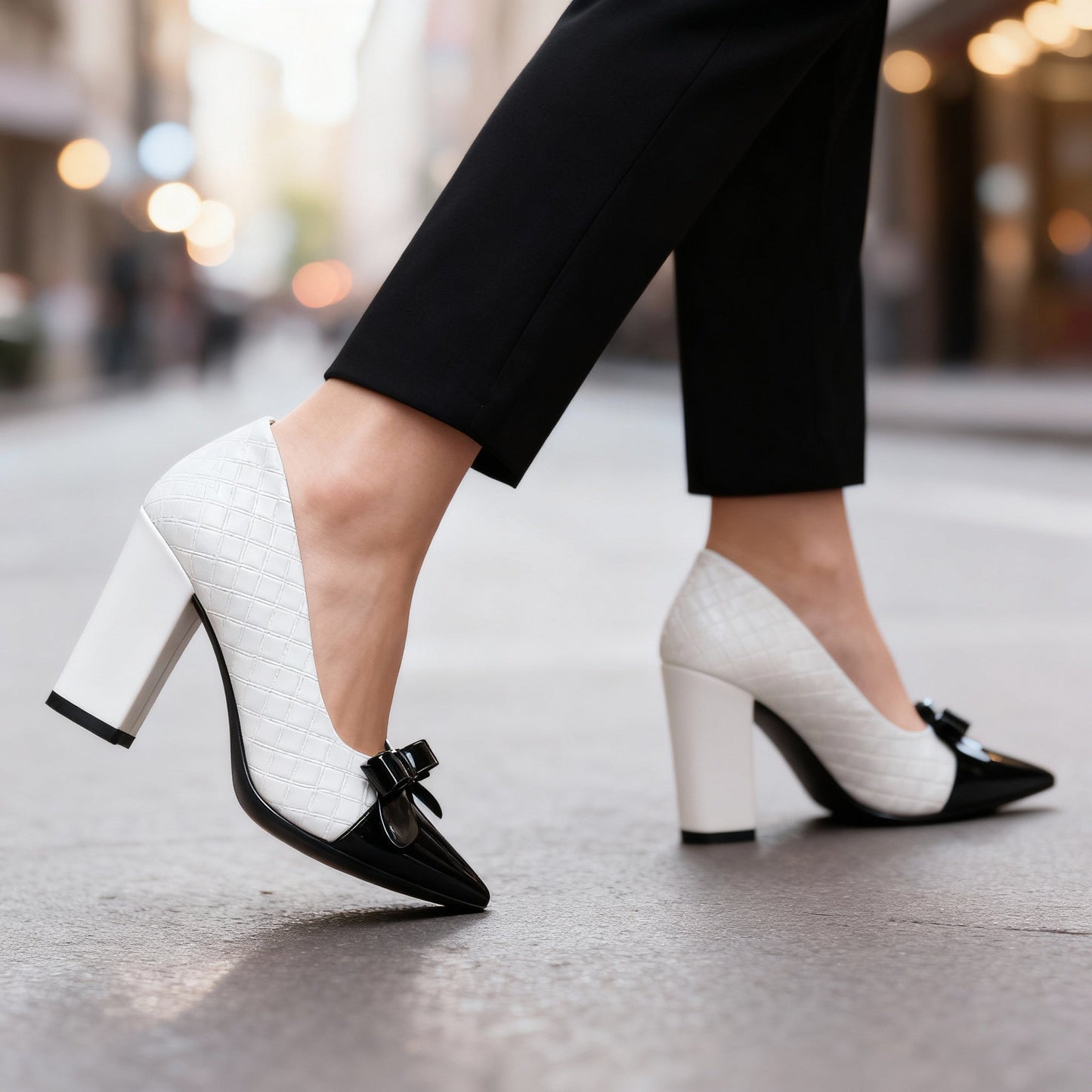 Damen High Heels mit Rautenmuster aus veganem Leder Jully