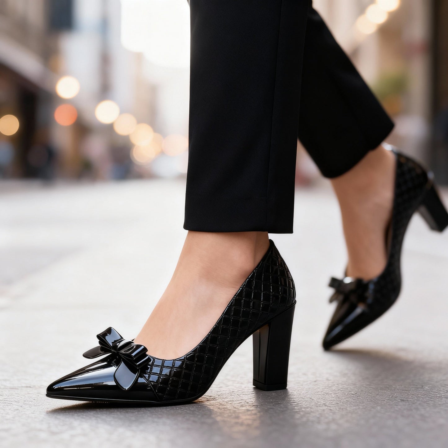 Damen High Heels mit Rautenmuster aus veganem Leder Jully