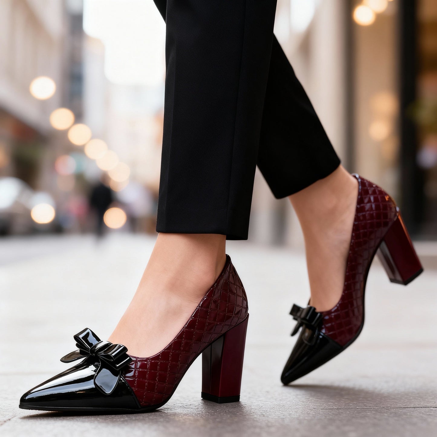 Damen High Heels mit Rautenmuster aus veganem Leder Jully