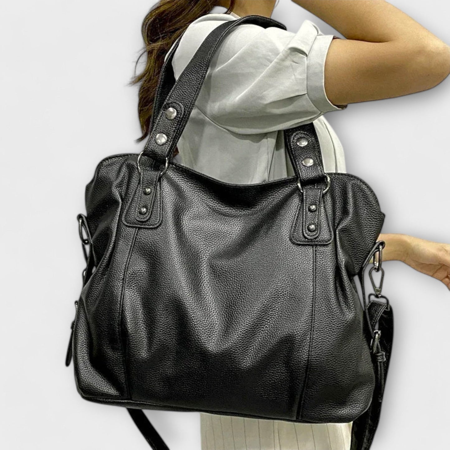 Damen Hobo-Handtasche mit großer Kapazität in Schwarz Jully