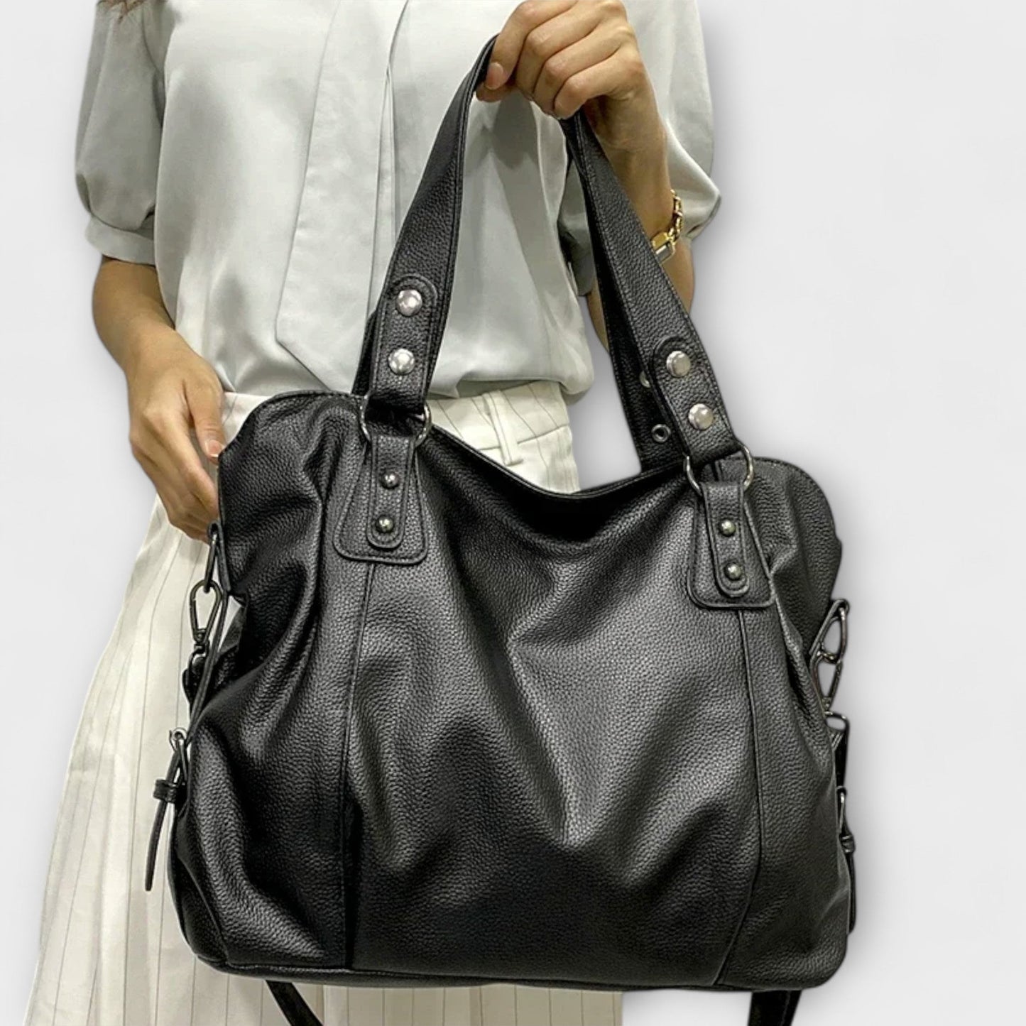 Damen Hobo-Handtasche mit großer Kapazität in Schwarz Jully