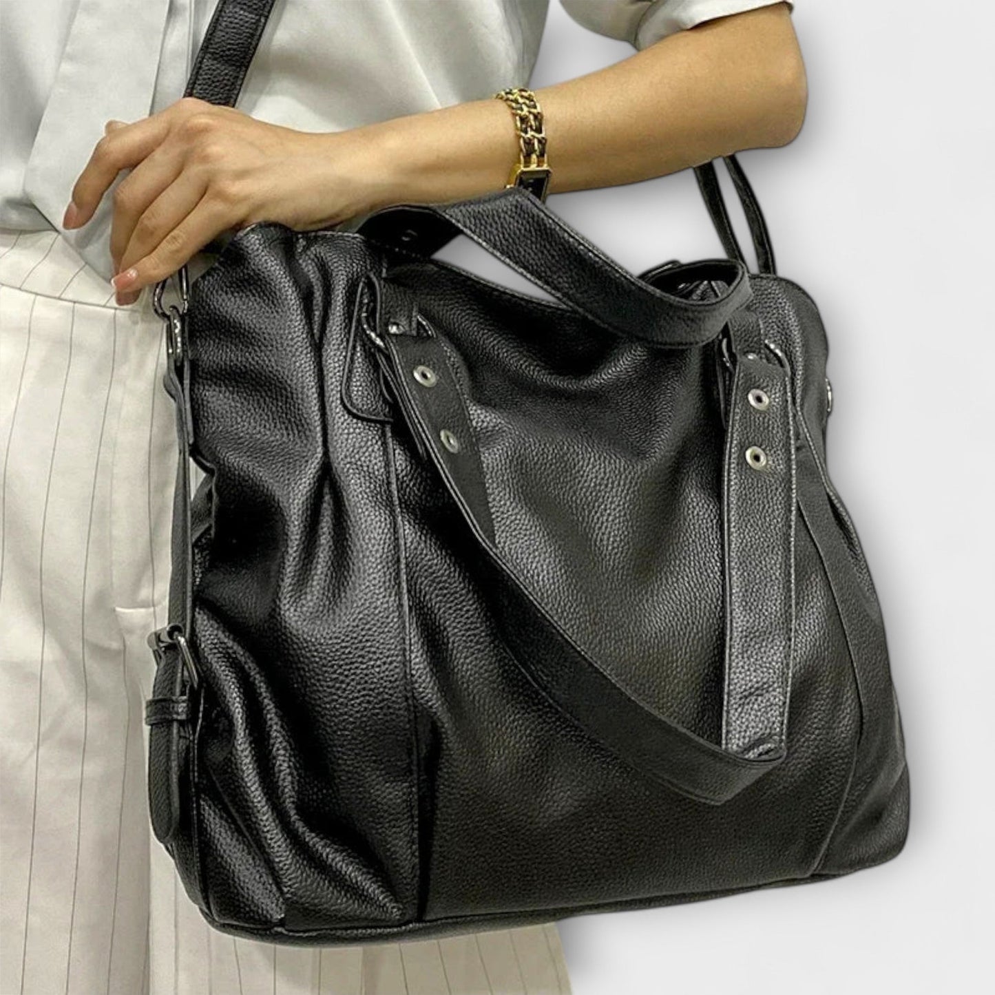 Damen Hobo-Handtasche mit großer Kapazität in Schwarz Jully