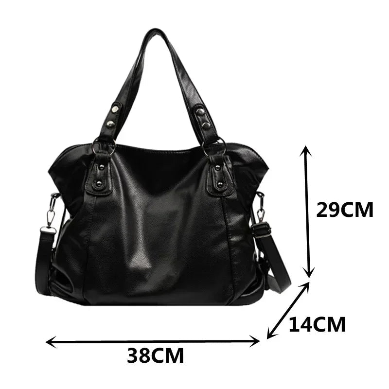 Damen Hobo-Handtasche mit großer Kapazität in Schwarz Jully