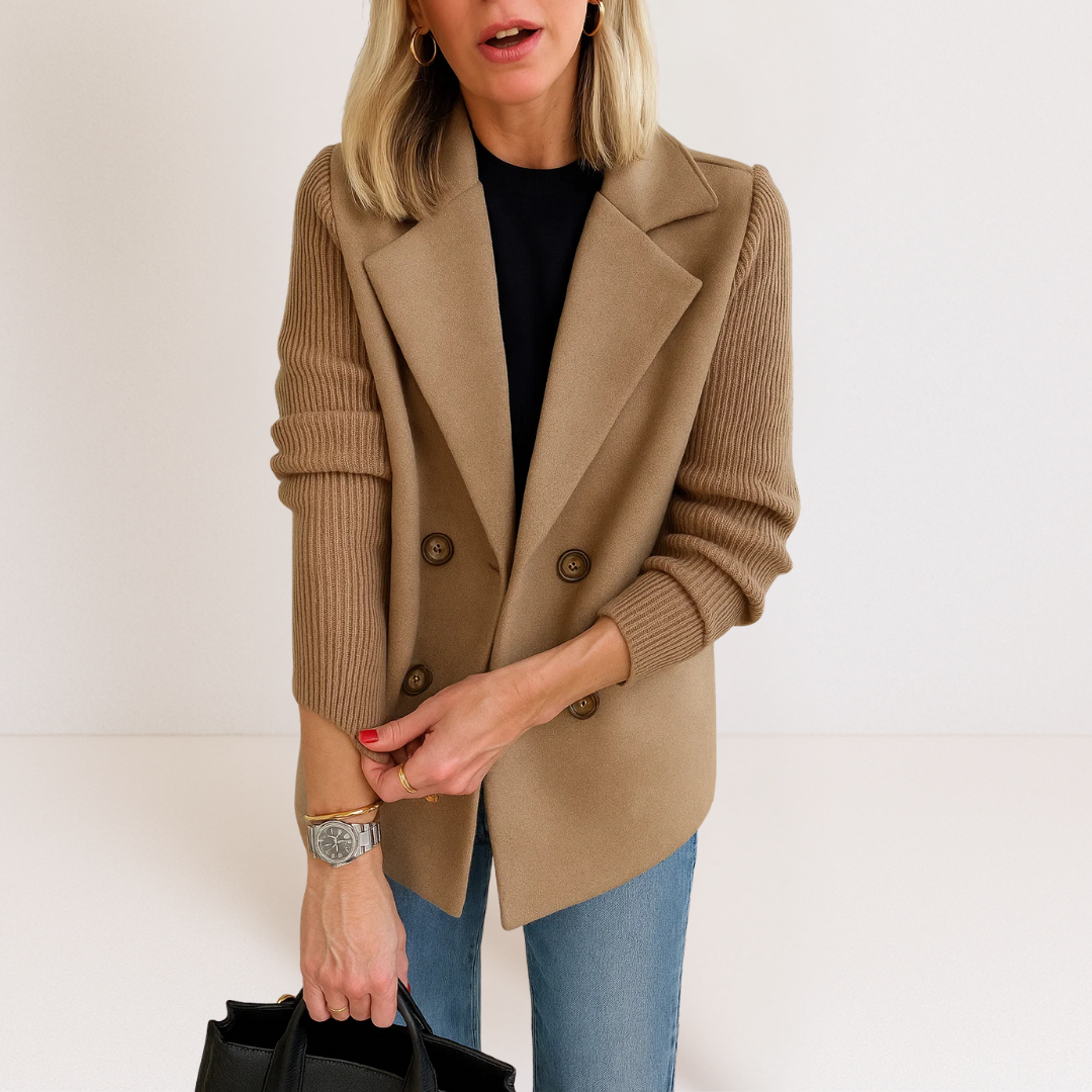 Damen Jacke mit Strickärmeln und tailliertem Schnitt Jully