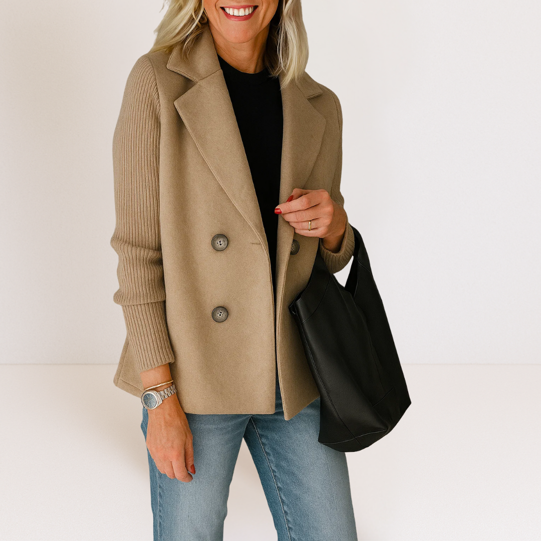 Damen Jacke mit Strickärmeln und tailliertem Schnitt Jully