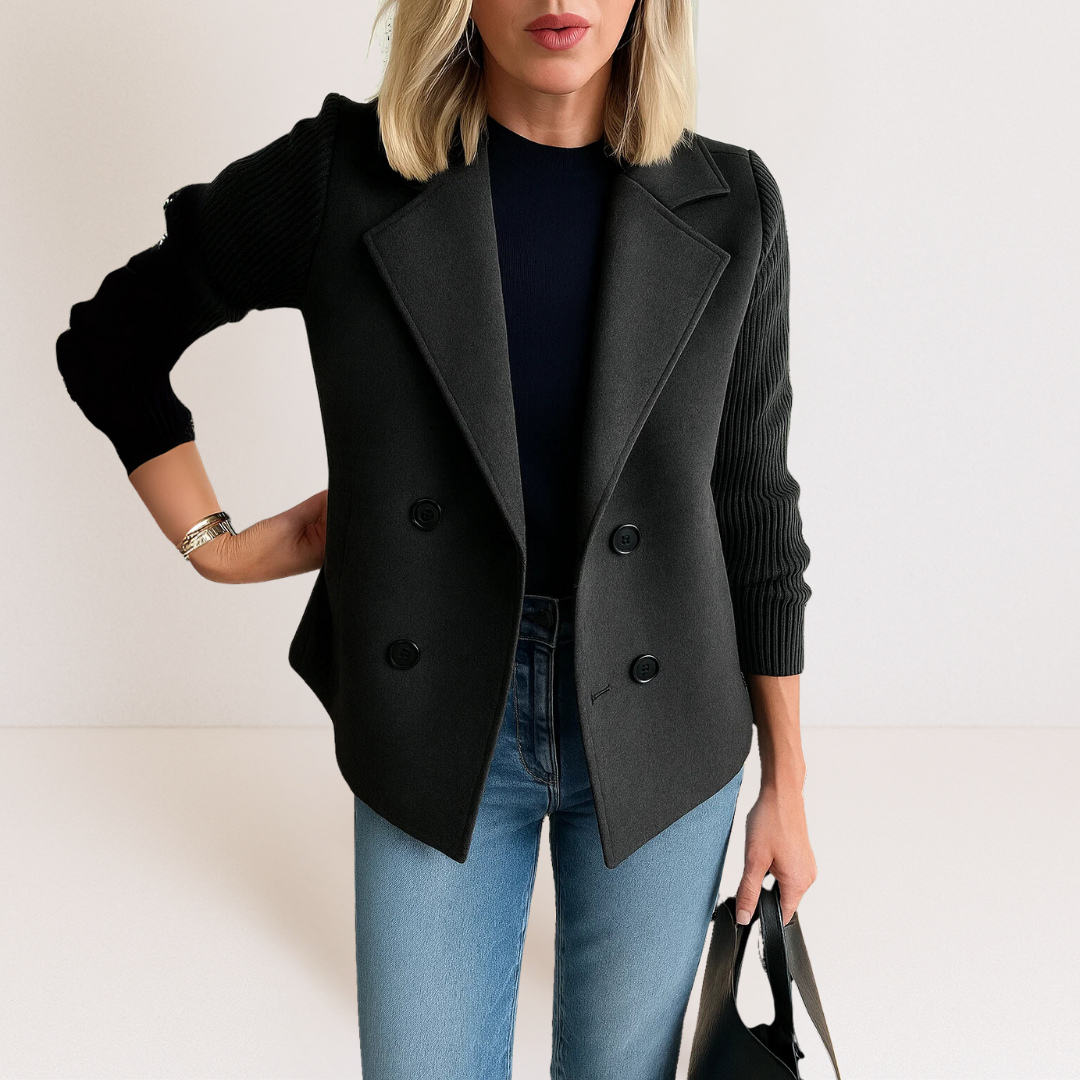 Damen Jacke mit Strickärmeln und tailliertem Schnitt Jully