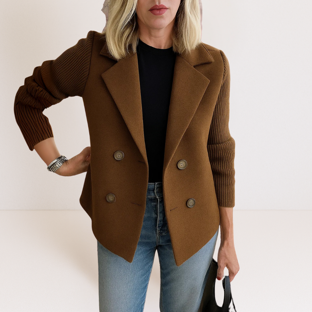 Damen Jacke mit Strickärmeln und tailliertem Schnitt Jully