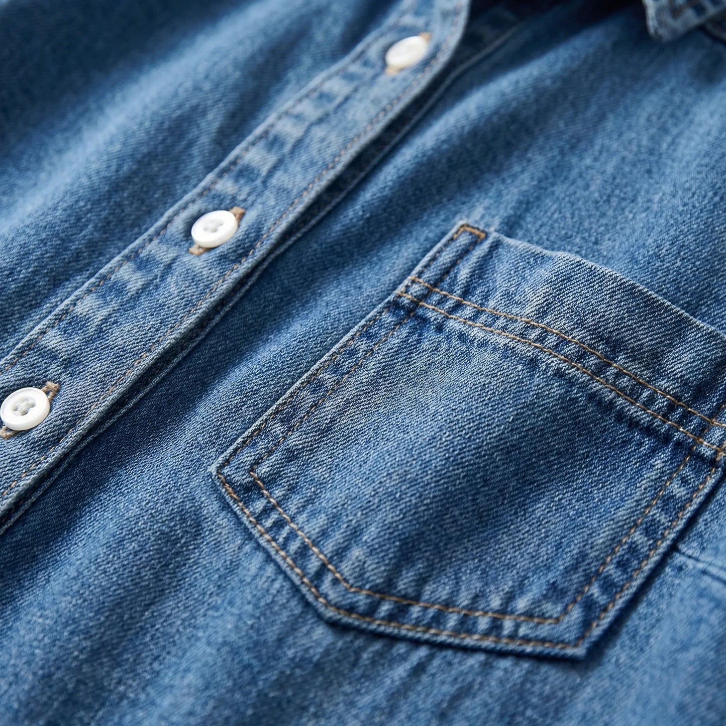 Damen Jeanshemd mit Puffärmeln und Knopfleiste Jully