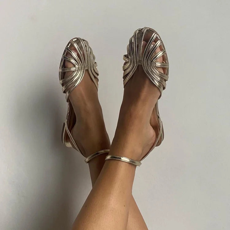 Damen Juwelensandalen mit goldener Veredelung Jully
