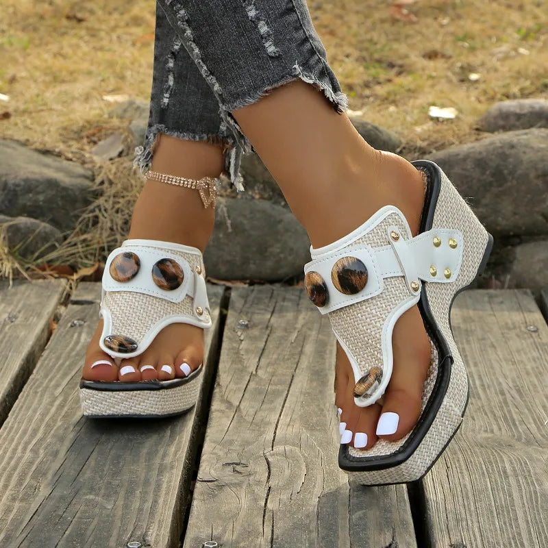 Damen Keilsandalen mit Bastplattform Jully
