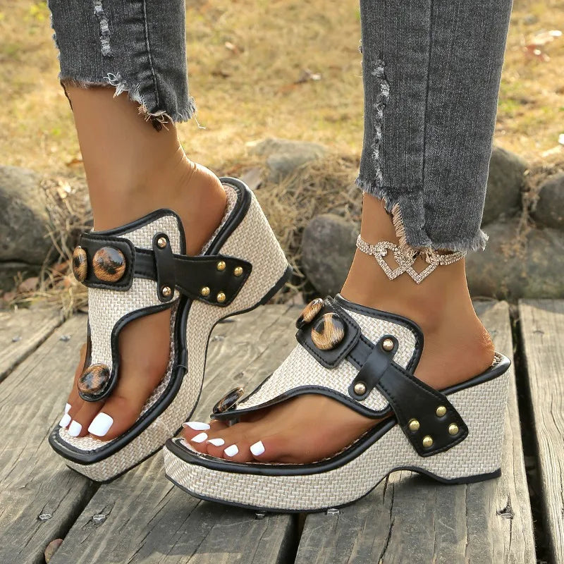 Damen Keilsandalen mit Bastplattform Jully