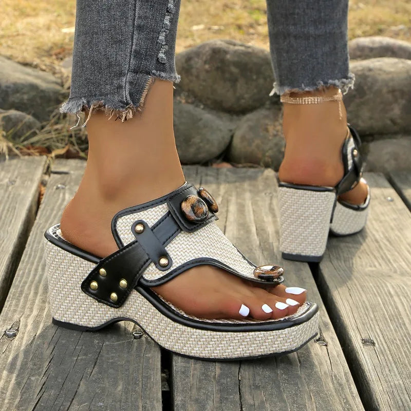 Damen Keilsandalen mit Bastplattform Jully