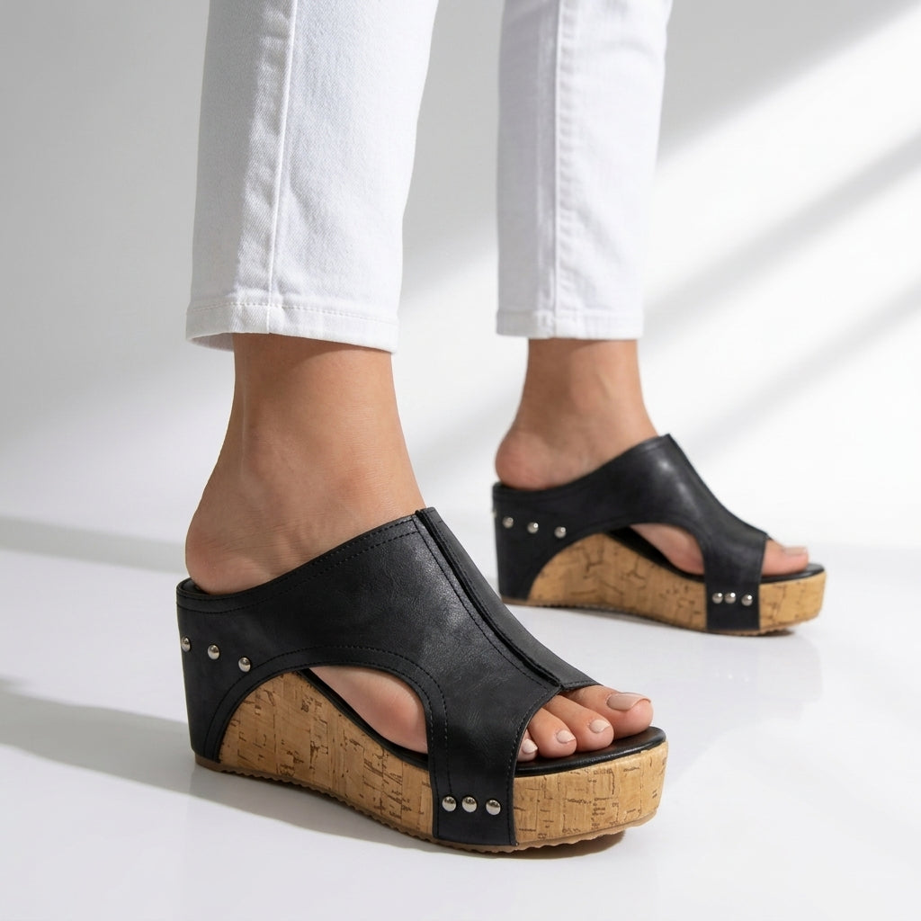 Damen Keilsandalen mit Korkplattform Jully