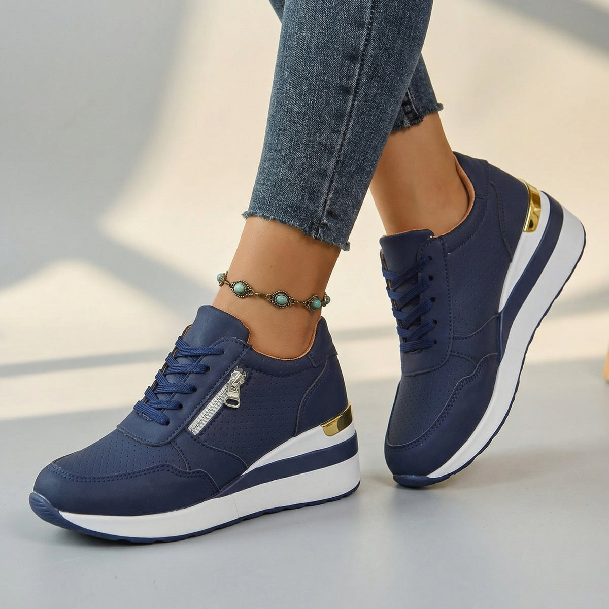 Damen Keilsneaker mit Gepolsterter Innensohle Jully