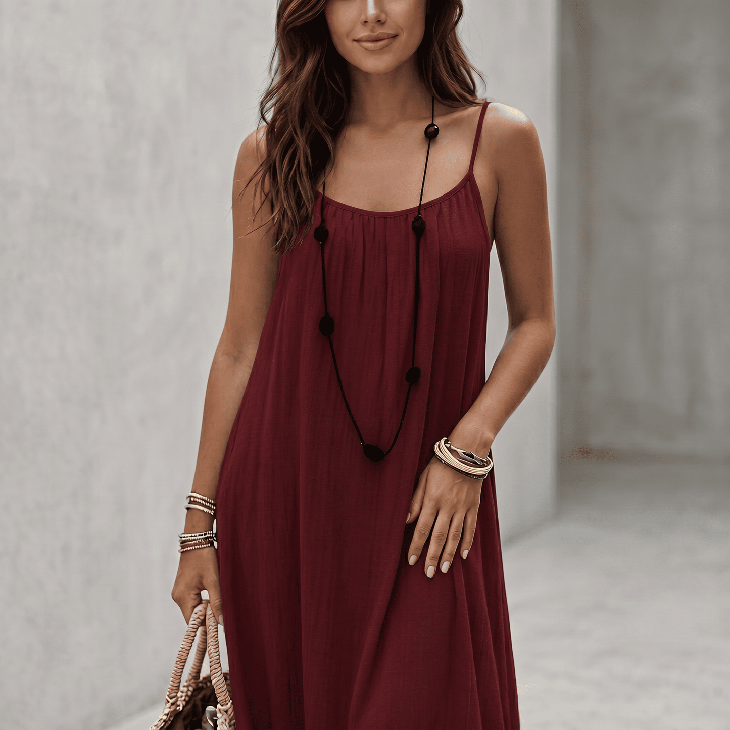 Damen Kleid Sommer mit V-Ausschnitt Jully