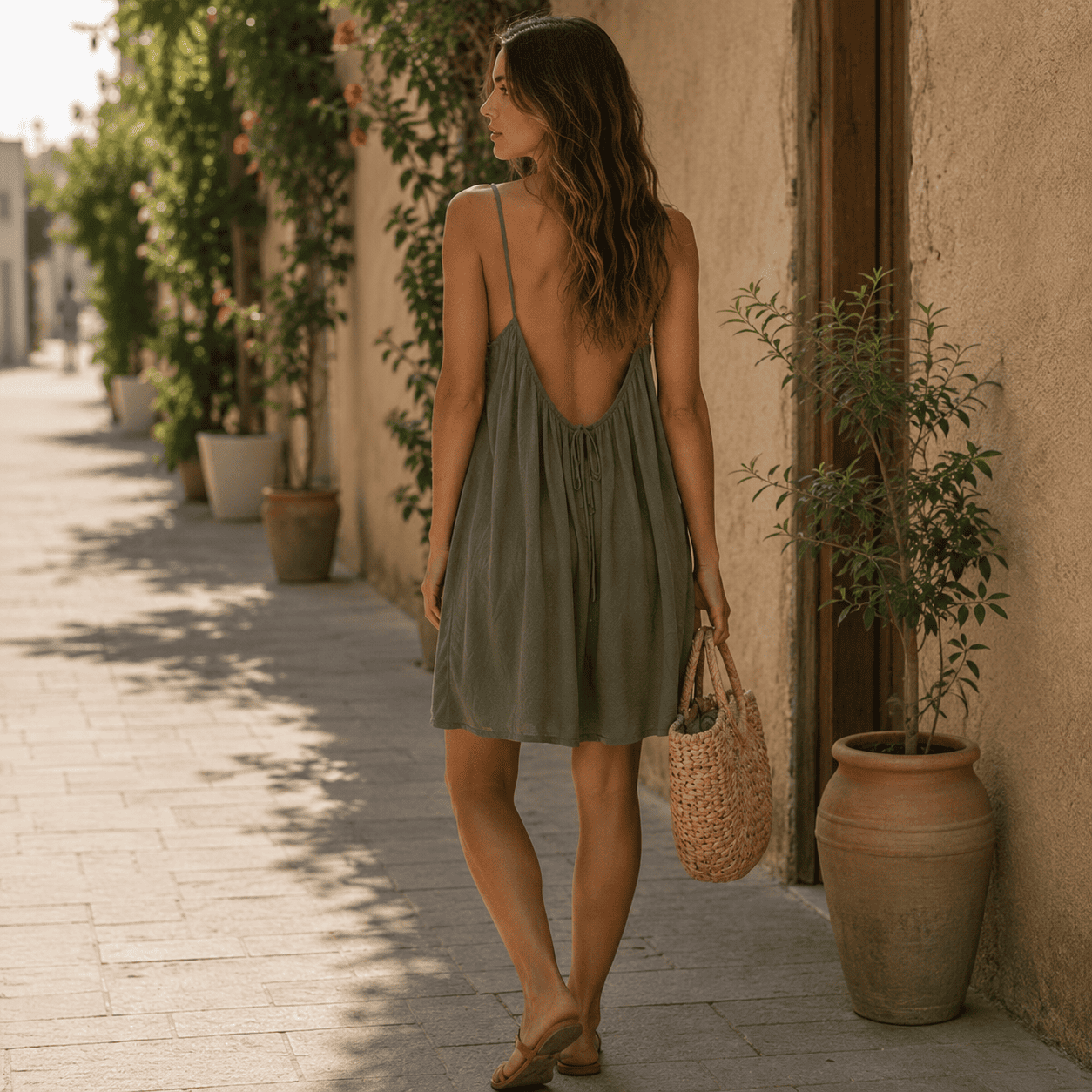 Damen Kleid Sommer mit V-Ausschnitt Jully